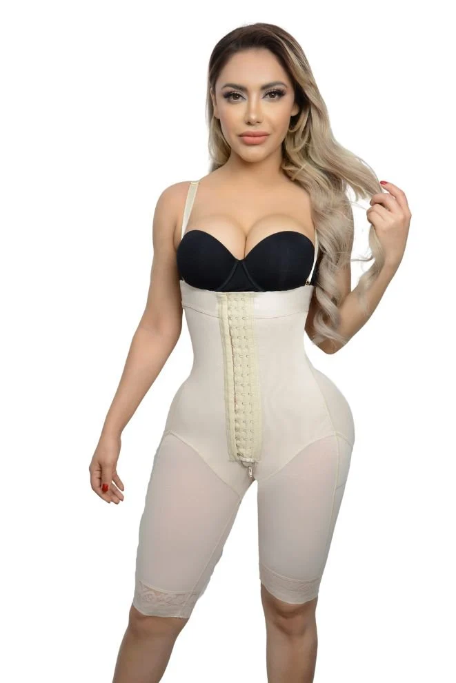 FAJA DE PIERNA COMPLETA ESTRAPLE RELOJ DE ARENA CON DOBLE TALLA Y REALCE BOOTYLICIOUS FP1315 - Beige