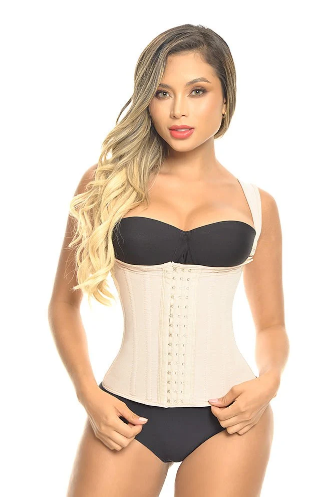 FAJA CHALECO 9 VARILLAS TALLE LARGO TIRANTE ANCHO CON AJUSTE EN BROCHES F5055A