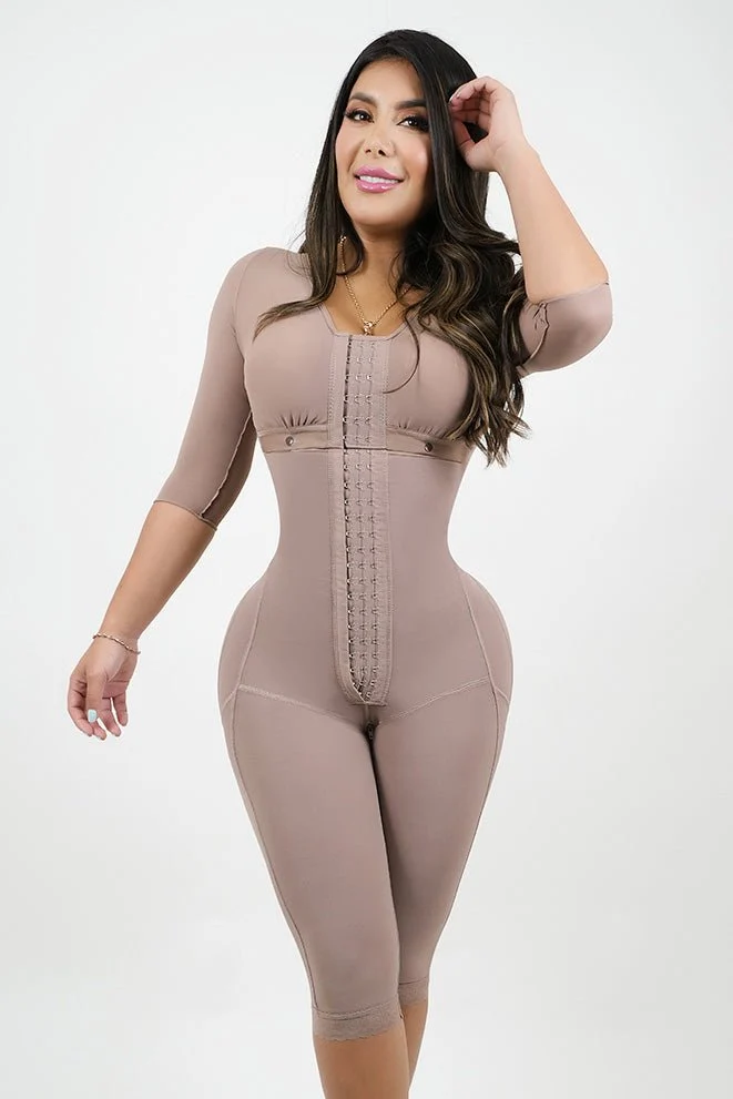 FAJA DE PIERNA LARGA CON BRASIER Y MANGAS CON 3 FILAS DE BROCHES REALCE MAGIC FP6013
