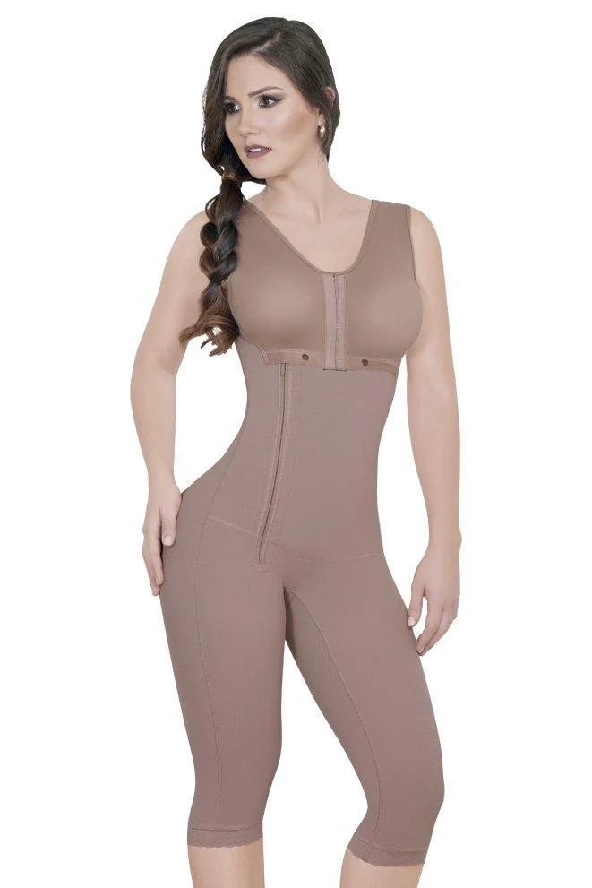 FAJA DE PIERNA COMPLETA CON BRASIER Y AJUSTE EN CIERRE CON REALCE AUTENTIC *OFERTA FINAL* FP6010 - Cocoa
