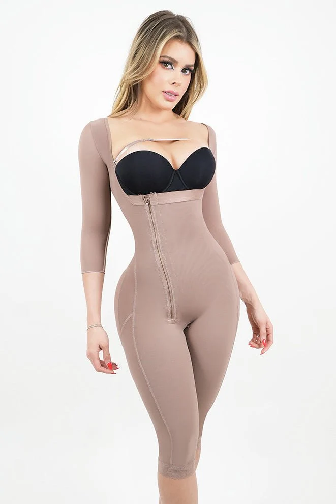 FAJA DE PIERNA LARGA CON MANGAS Y AJUSTE EN CIERRE CON REALCE MAGIC *OFERTA FINAL* FP6074 - Cocoa
