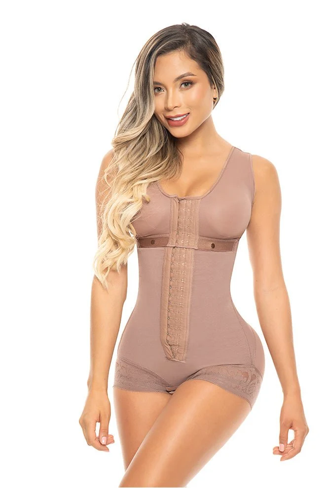 FAJA BODY CON BRASIER CON 3 FILAS DE BROCHES FP6164 - Cocoa