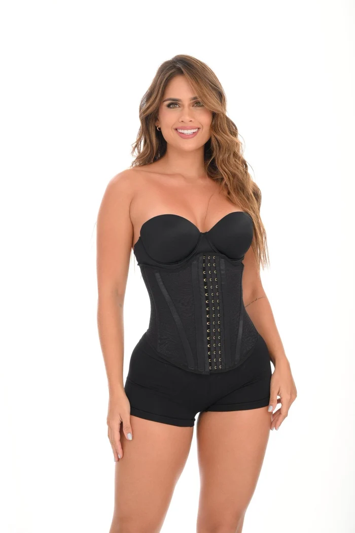 FAJA CINTURILLA USO EXTERIOR CON ENCAJE DELICADO DELUXE C8234A - Negro