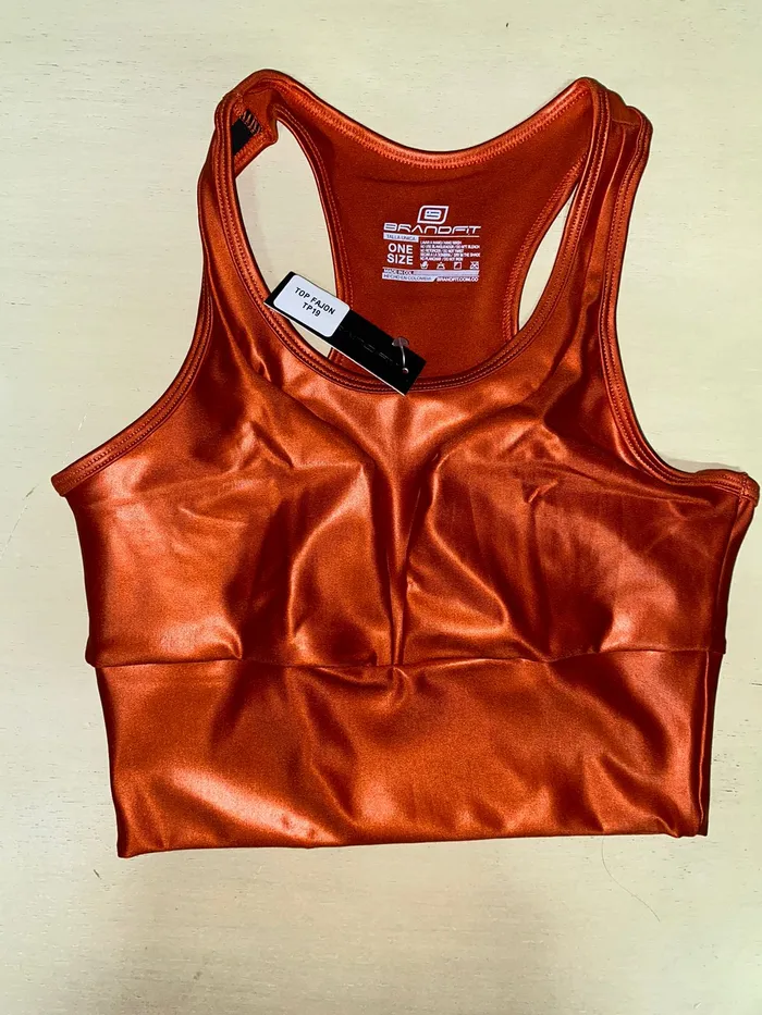 Top Brandfit Efecto Cuero Cuero Ocre