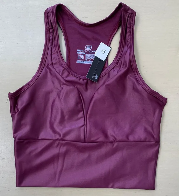 Top Brandfit Efecto Cuero Cuero Uva