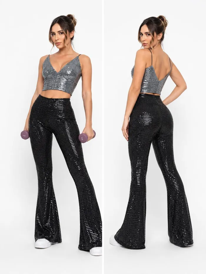 Blusa Pinera Reflexion Brillante CUELLO V Plata