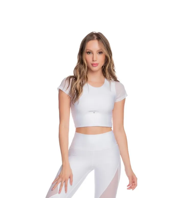 Blusa Pinera Efecto Cuero TP1063 Blanco