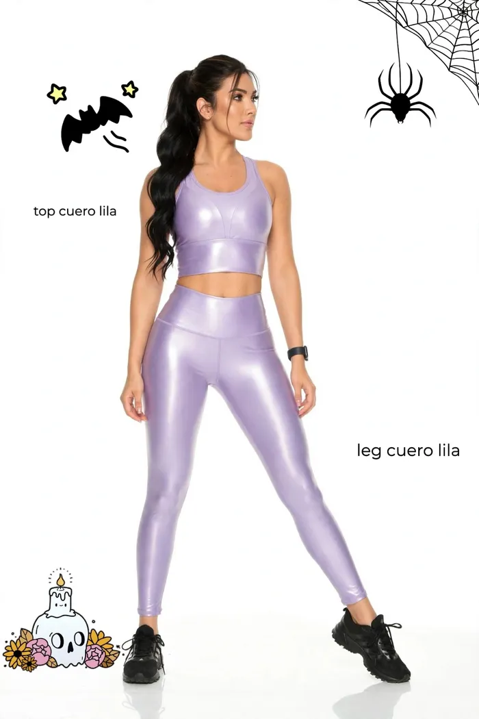 Legging Brandfit Efecto Cuero Leg Cuero Lila
