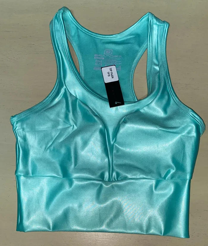 Top Brandfit Efecto Cuero Cuero Aqua