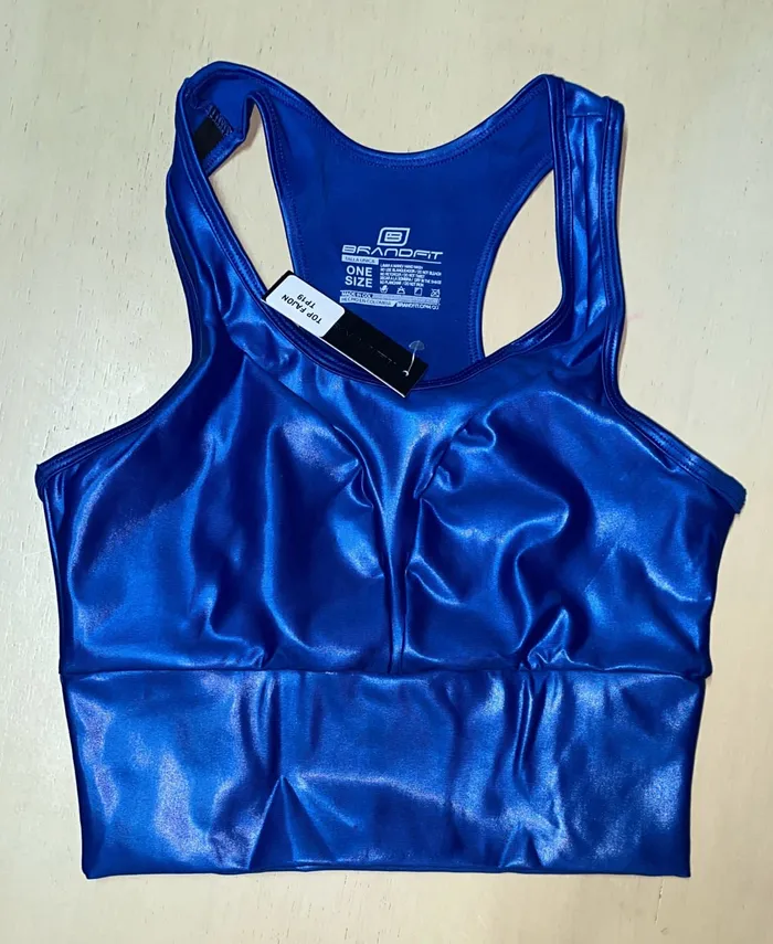Top Brandfit Cuero Azul Electrico
