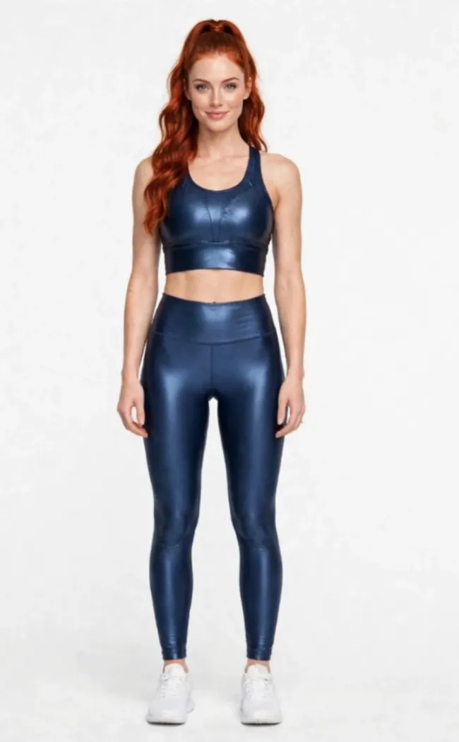 Legging Brandfit Efecto Cuero BQ29U Leg Cuero Azul Marino