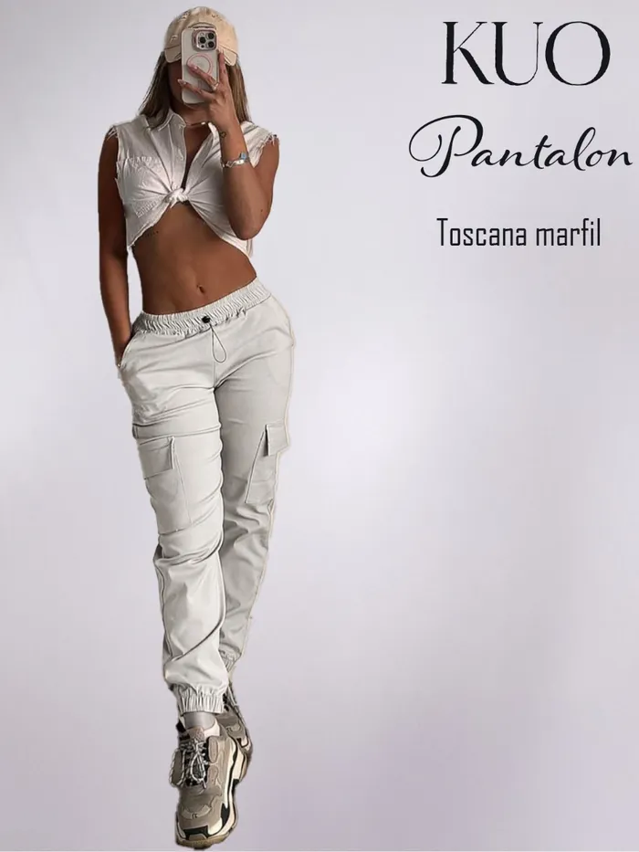 Pantalón KUO Toscana Marfil
