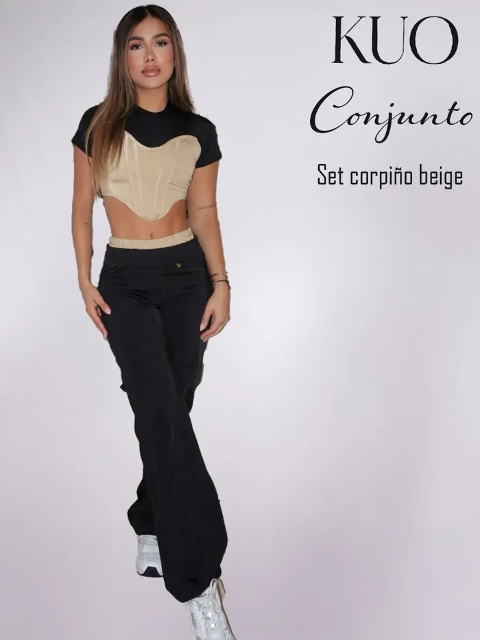 Conjunto KUO Set Corpiño Beige