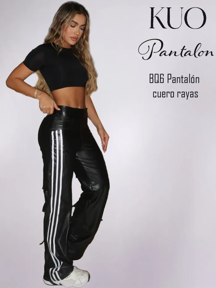 Pantalón KUO BQ6 Cuero Rayas