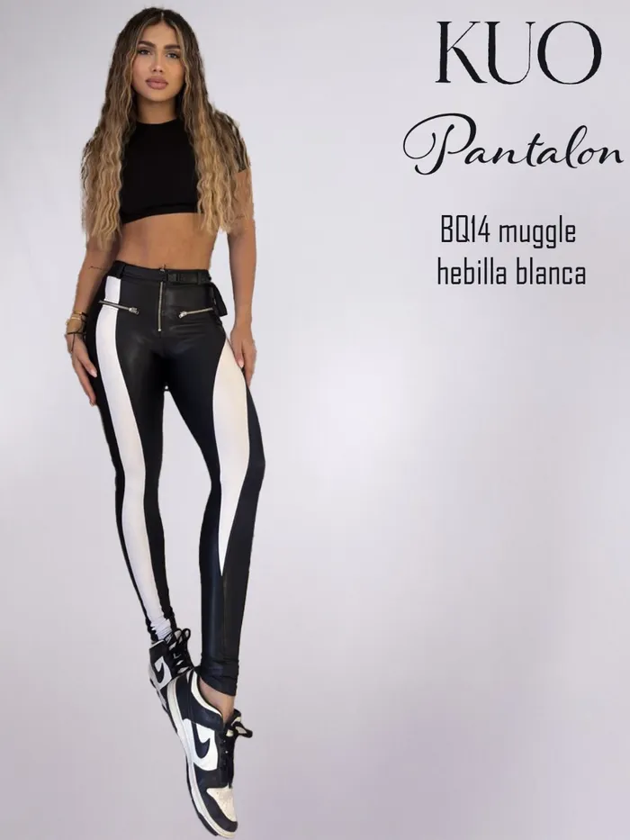 Pantalón KUO BQ14 Muggle Hebilla Blanca