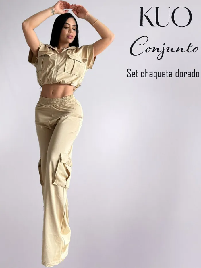 Conjunto KUO Set Chaqueta Dorado