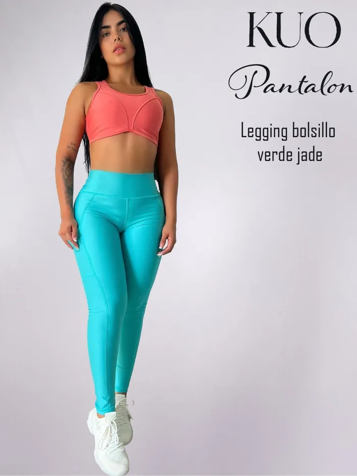 Pantalón KUO Legging Bolsillo Verde Jade