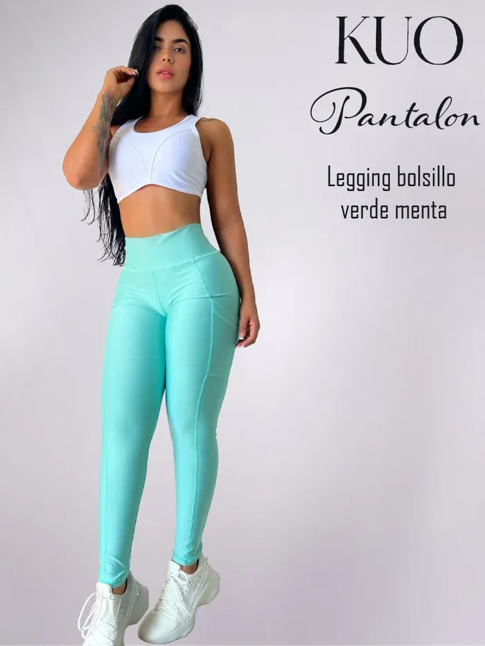 Pantalón KUO Legging Bolsillo Verde Menta