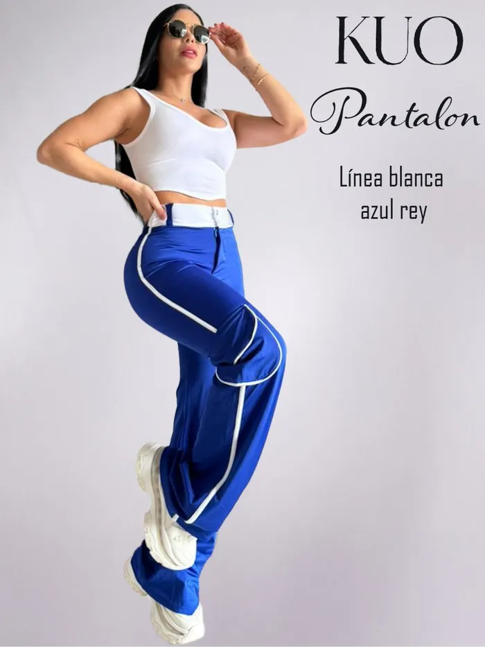 Pantalón KUO Linea Blanca Azul Rey