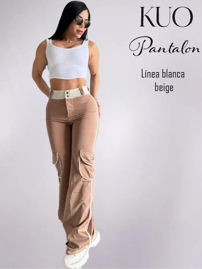 Pantalón KUO Linea Blanca Beige