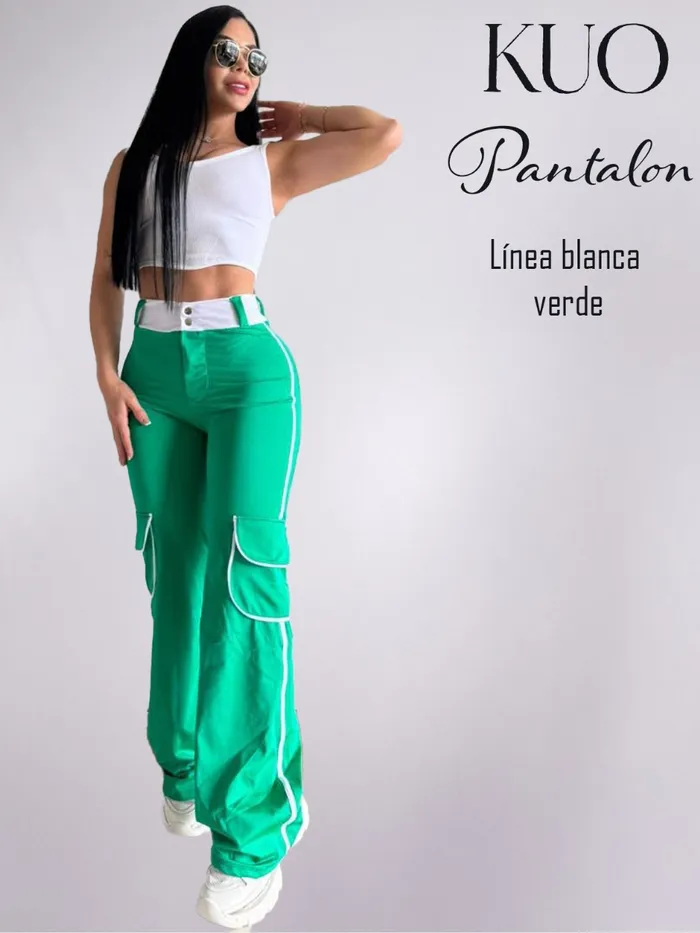 Pantalón KUO Linea Blanca Verde