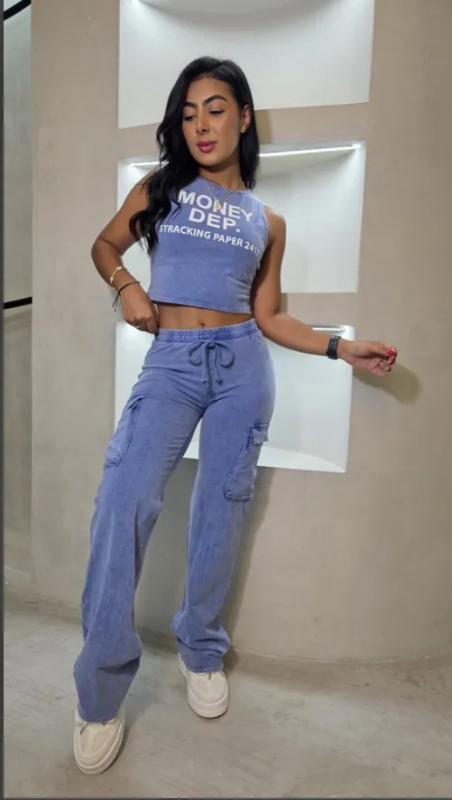 Conjunto KUO Set Money Azul L