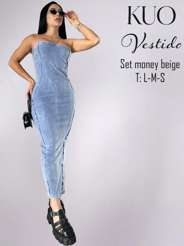 Vestido KUO Azul Claro