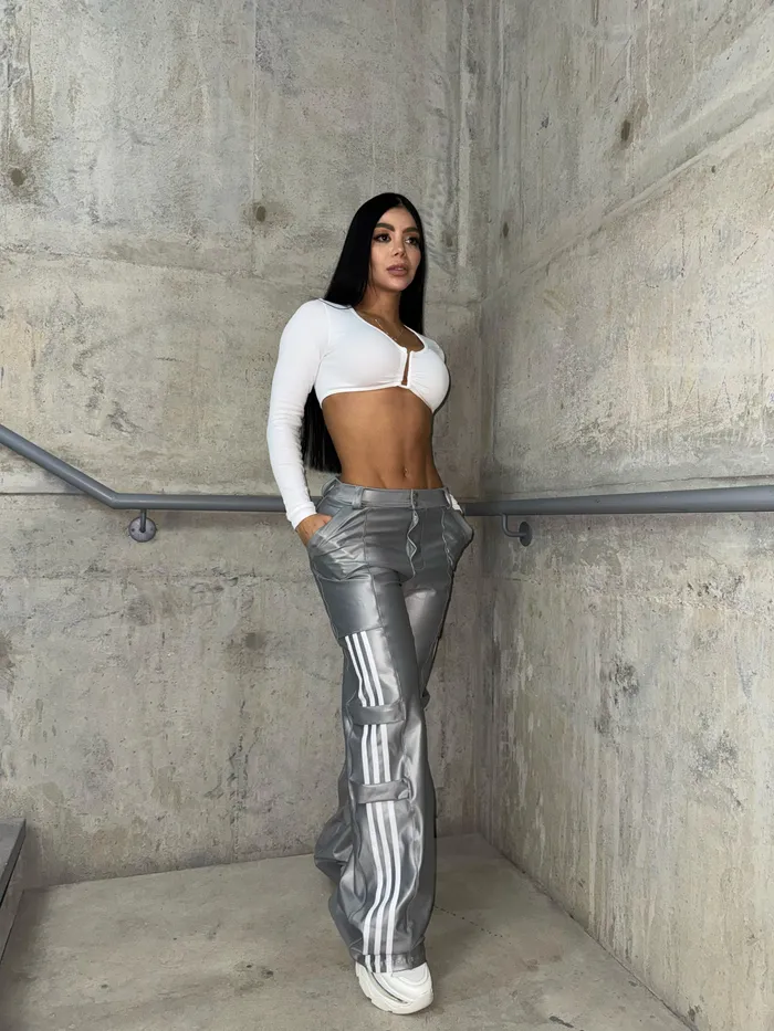 Pantalón KUO Boutique Tres Rayas Gris