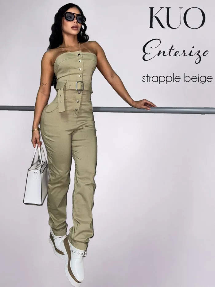 Enterizo KUO Boutique Strapple Beige