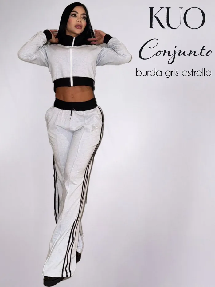 Conjunto KUO Boutique Burda Gris Estrella