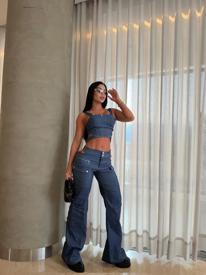 Conjunto KUO Boutique NAK54 Piedras Azul