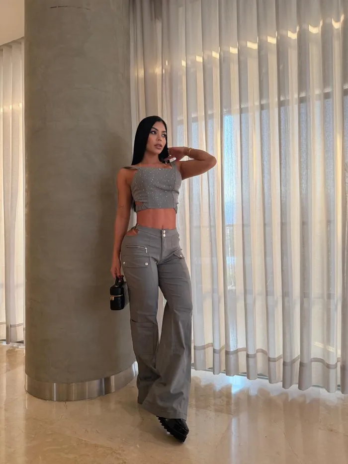 Conjunto KUO Boutique NAK54 Piedras Gris