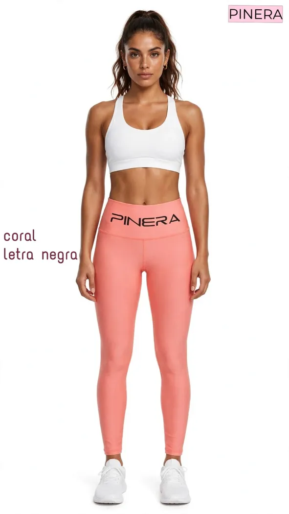 Legging Pinera Coral Letra Negra