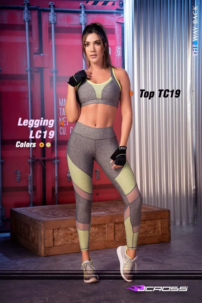 Legging JCross LJ19 Gris con Amarillo Unitalla