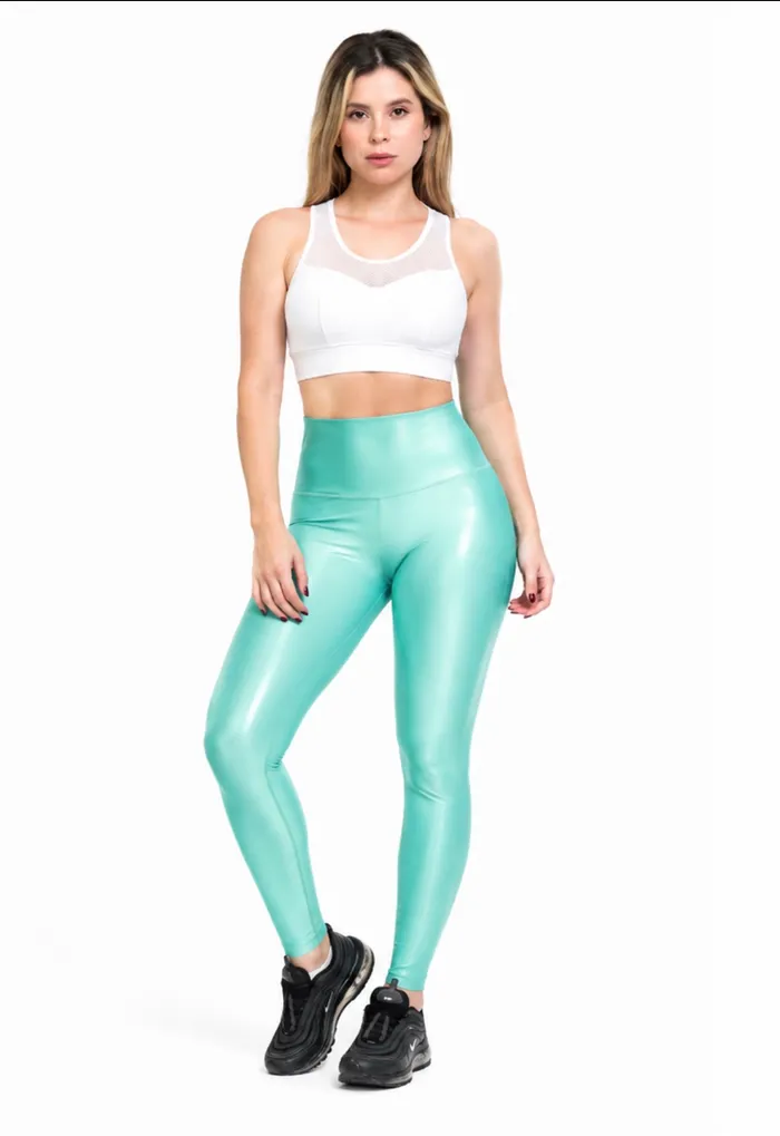 Legging Pinera Menta Unitalla Efecto Cuero