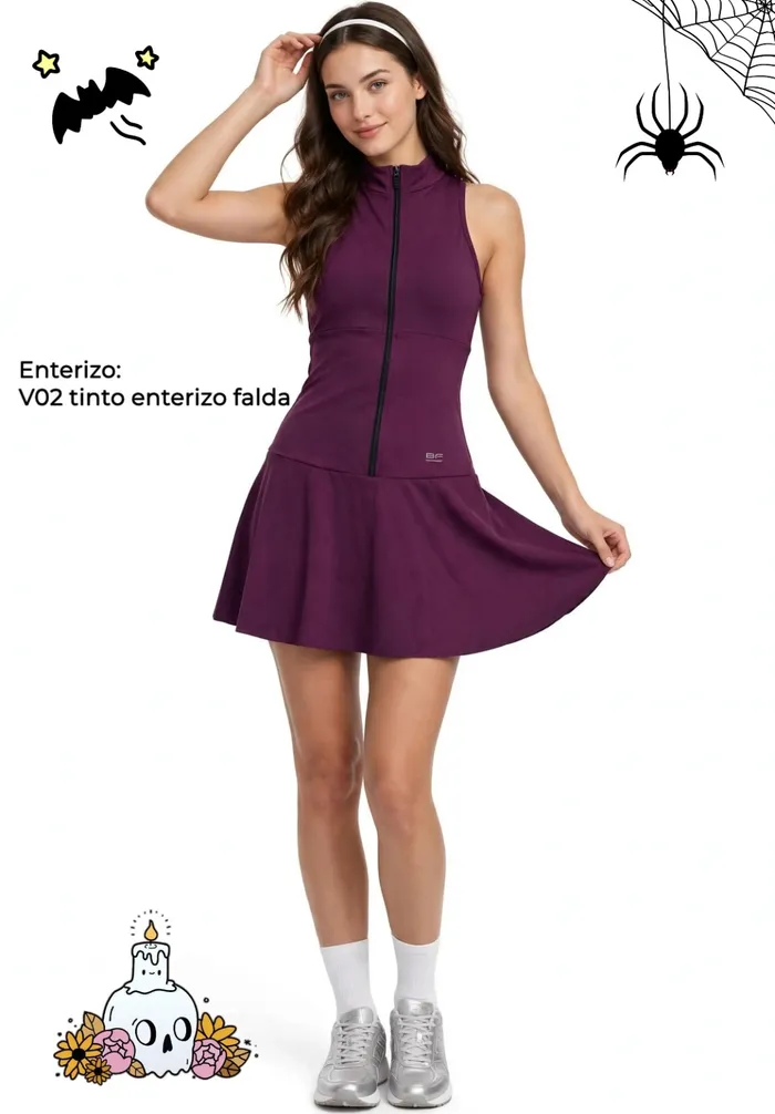 Enterizo Brandfit V02 Tinto Falda