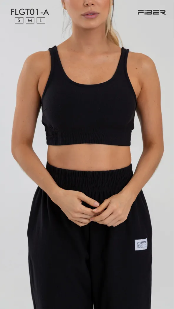 Top Fiber Feeling MANGA SISA NEGRO FLGT01 A RESORTE