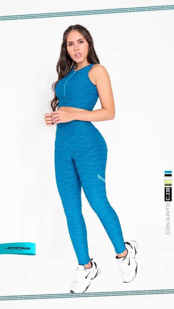 Conjunto JCross JC30 AZUL CORRUNCHADO UNITALLA