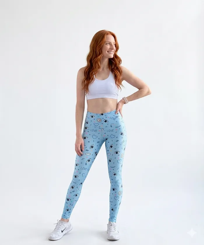 Legging Brandfit AZUL CIELO OJO + CORAZON 150921