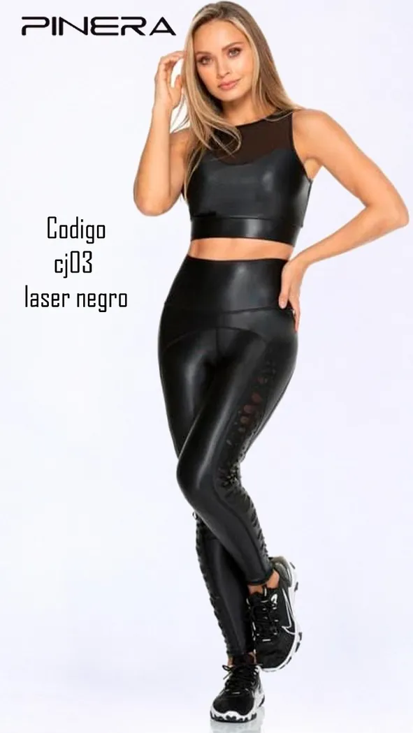 Conjunto Pinera CJ03 Laser Negro