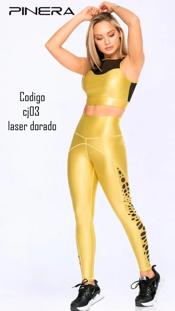 Conjunto Pinera CJ03 Laser Dorado